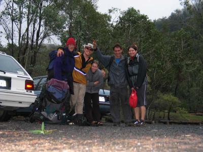 The whole crowd after our stint in Coonabarabran -ready for the trek back to the hut