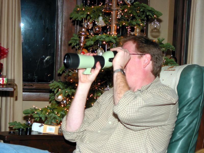 Scott checks out his spotting scope