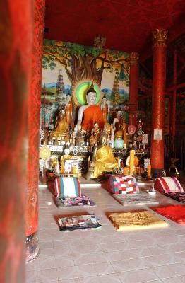 Inside the temple in Houay Xai, Laos