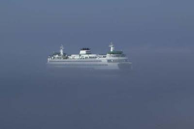 Foggy crossing of the Puget Sound