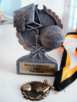 Michael's basketball trophy and medal, 2003