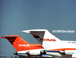 1996 - VIASA B727's YV-128C & YV-125C aviation stock photo #SA9602