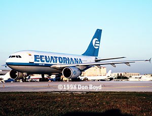 1998 - Ecuatoriana A310-304 PP-SFH aviation airline stock photo #SA9802