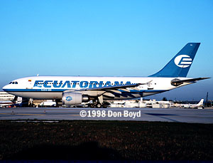 1998 - Ecuatoriana A310-304 PP-SFH aviation airline stock photo #SA9803