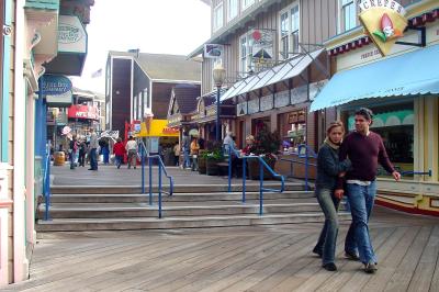 the shops of Pier 39 at Fisherman's Wharf