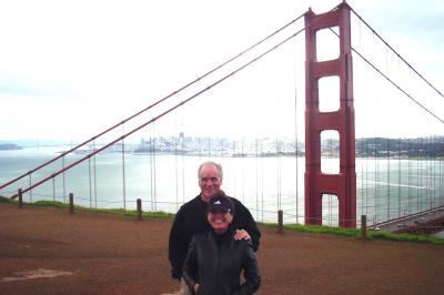 Jackie and Lyndon over looking Golden Gate Bridge