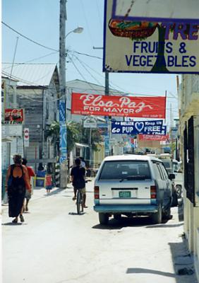 Ambergis Caye- prepping for elections
