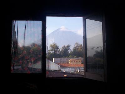 The view of Volcan de Agua out our window