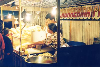 street vendors at night