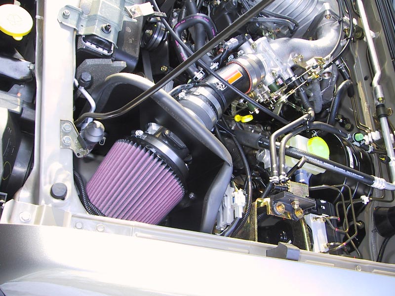 Heat shield and a big ol K &  N filter! old shot