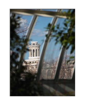 Carnegie Mellon University through the glass.