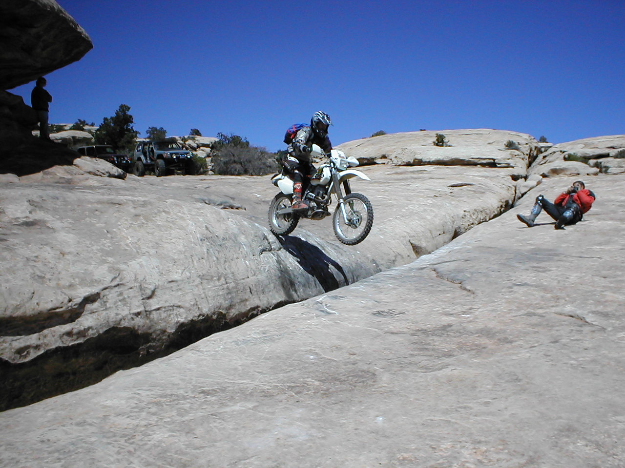 Our hero Lunch Time John jumping crack