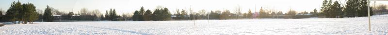 Soccer field in snow