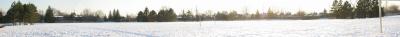 Soccer field in snow
