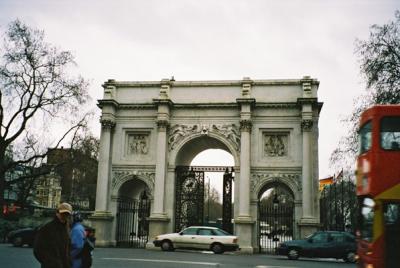 Marble Arch, at the end of our street.  We've been here for 11 months and have only just taken a photo now.