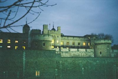 The Tower of London at dusk after we went on a 3 hour tour there.  Long, but impressive and interesting.