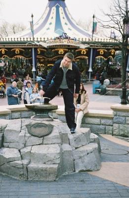 Clint trying to pull out the excalibur from the movie 'The Sword in the Stone'