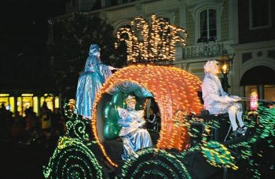 Cinderella in her Pumpkin Carriage.
