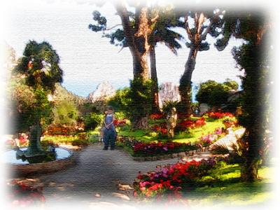 Judy in Augustus' Gardens on the island of Capri.
