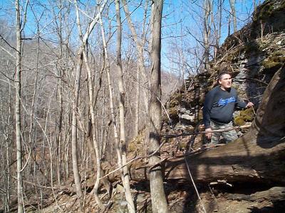 John on the way to the top of the falls