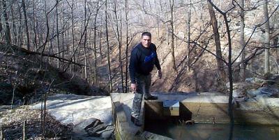 John at the top of the falls