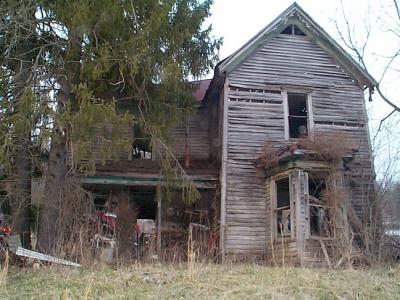 Old house with lots of junk