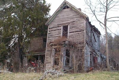 Old house with lots of junk