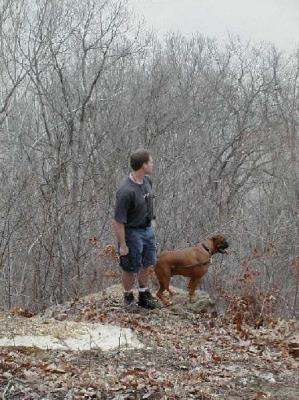 Chris and Biscuit admire the view