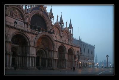 Basilica di St Marco dawn colors