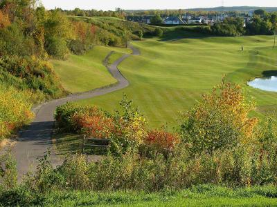 Looking down from the elevated 8th tee