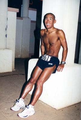 2000 - Before the start of the Honolulu Marathon