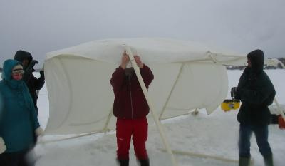 Rain and wind has us putting up the tent