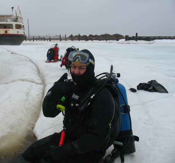 Renald is ready to go with his brand new drysuit