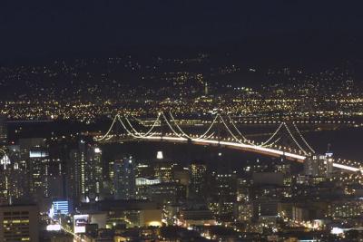 Bay Bridge at night from Twin Peaks