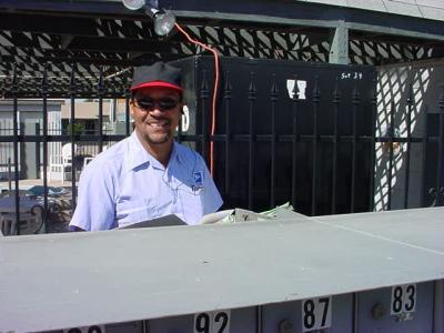 1. Robbie the postman at Paradise Palms Resort