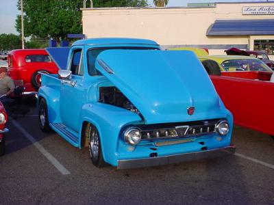 blue Ford pick up truck