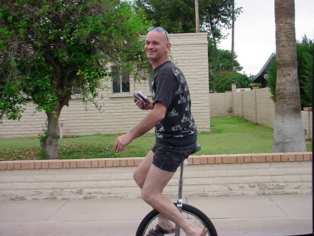waiting for another wheel on unicycle Saturday