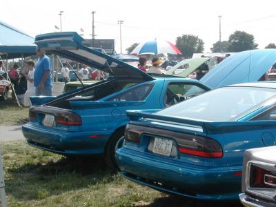 93 Blue RTs rear  2001 Mopar Nats; Eric's on right, Ralph's on left