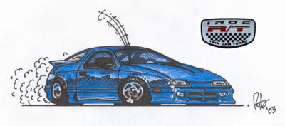 BLUE IROC RT TOON by; Rich Bowmer