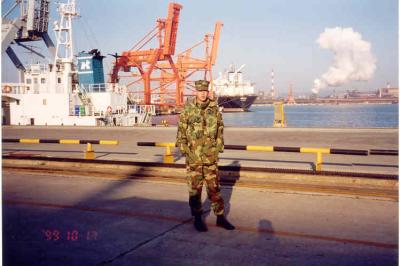 Guarding the gear at Pusan SeaPort South Korea