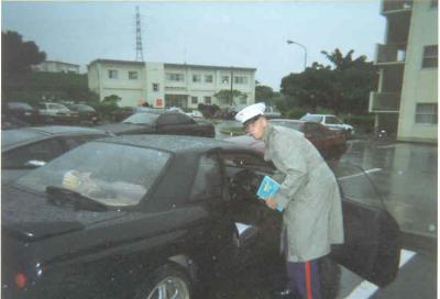 Going to work on a rainy Day in Okinawa