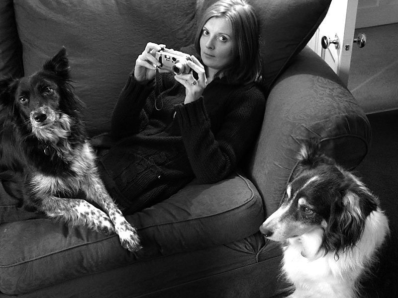 Nikki with Rosie (left) and Archie (right)