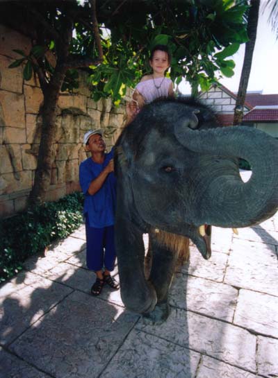 Free elephant rides for Mia at the hotel in Phuket.jpg