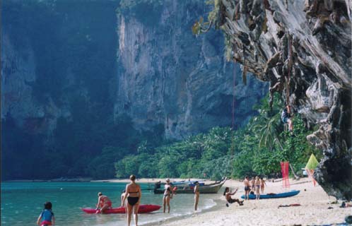 Rock Climbers on Beautiful Ton Sai Beach near Krabi.jpg