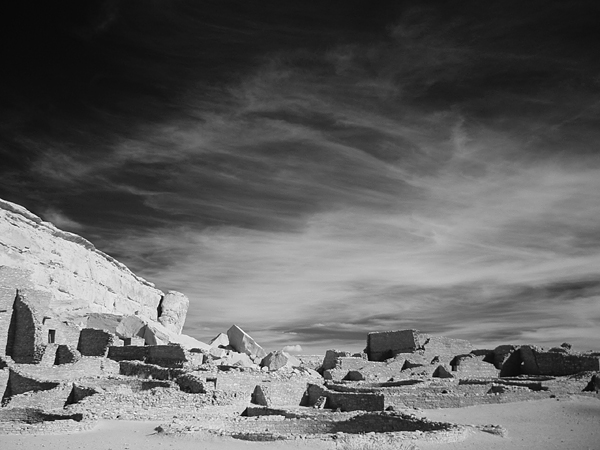 Chaco Canyon ruins and sky