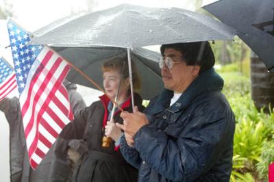 Standing side by side with their fellow American citizens.