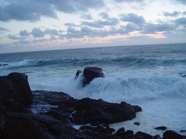 Storm at sunset