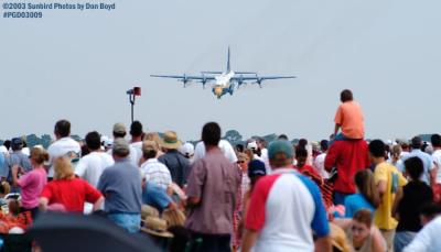USMC Blue Angels Fat Albert (New Bert) C-130T #164763 short landing demo military aviation air show stock photo #3555