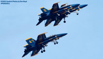 USN Blue Angels F/A-18 Hornets military aviation air show stock photo #3559