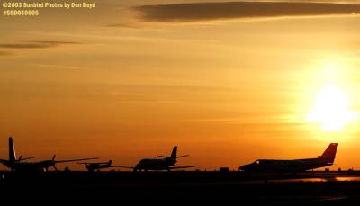 FBO ramp sunset aviation stock photo #3869